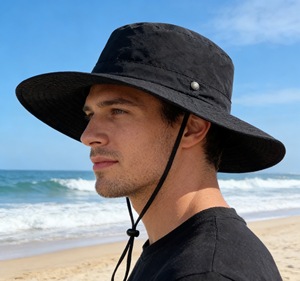 Chapeau Boonie imperméable à large bord, protection UV, casquette de safari, <span class=keywords><strong>avec</strong></span> sangle sous le menton, pour la randonnée, la pêche, le camping - Fournisseur - Product Image 3