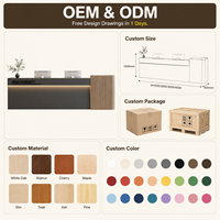 Comptoir de réception moderne pour hôtel, salon, clinique, yoga, en contreplaqué durable, couleur et logo personnalisables