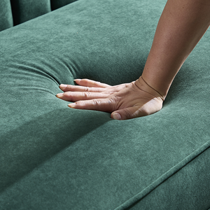 Servicios OEM ODM, Sofá Loveseat Moderno de Terciopelo Verde Oscuro, sin Brazos, Respaldo en Forma de Canal, Sofá de 2 Plazas - Product Image 2