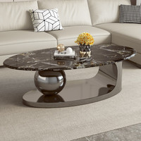 Table basse moderne nordique ovale YuanChang table basse dorée en marbre blanc unique pour le salon