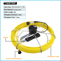 Sonde de caméra d'inspection de canalisation de 20 m avec câble en fibre de verre, capteur CMOS 720P, caméra d'inspection de canalisation de 23 mm, système d'inspection de canalisation portable de 7 pouces