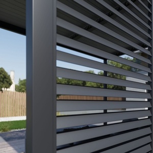 Panneaux de clôture à persiennes réglables électriques/manuels en aluminium et en métal pour jardin/pergola de loisirs et clôture de portes et fenêtres - Product Image 4