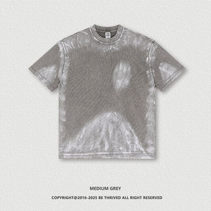 T-shirt vintage pour homme à manches courtes, taille US S25105, de haute qualité, 100 % coton tricoté, 270 GSM, écologique, teinture par pulvérisation, lavé, ample - Product Image 6