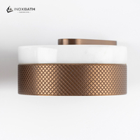 Robinet de lavabo moderne en acier inoxydable 304 avec bec brossé moleté, double poignée en jade et valve en céramique encastrée pour salle de bain