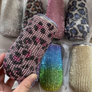 DD2748 Bling Stainless Steel Vacuum Wine Tumbler Rhinestone Straight Cup <b>Coffee</b> Cup Diamond Insulated Glitter Water Bottle 16 - Product Image 2