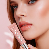 Gloss à lèvres hydratant et repulpant OEM, résistant à l'eau, avec protection solaire, paillettes cerise, huile minérale nutritive, transparent, pour maquillage de fêtes