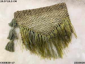 Stylish Jute & Cotton Clutch with Embroidery Zipper Closure Shoulder Strap-Eco-Friendly Fashion Accessory (1-1.9L Capacity) - Product Image 2