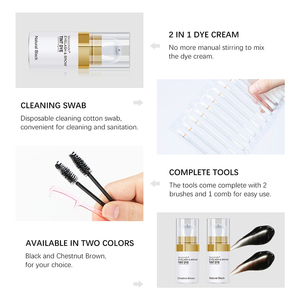 Kit de <span class=keywords><strong>tinte</strong></span> de cejas semipermanente resistente al agua de larga duración, paleta de mezcla, <span class=keywords><strong>tinte</strong></span> de pestañas marrón <span class=keywords><strong>oscuro</strong></span>, crema de <span class=keywords><strong>tinte</strong></span> de cejas vegana - Product Image 6