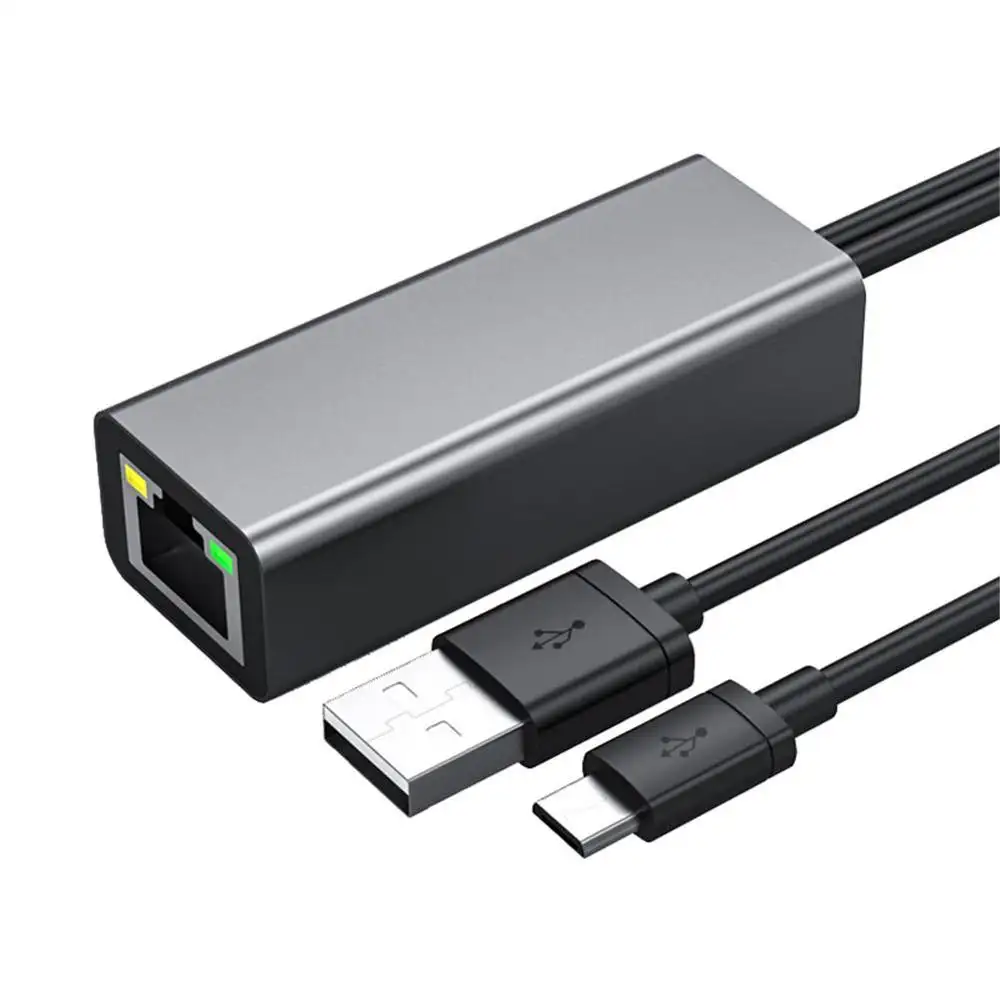 480 Mbps อะแดปเตอร์ Amazon Ethernet สำหรับ Amazon Fire Stick ไฟทีวีติด HD USB2.0 Mbps Micro RJ45ถึง10/100อะแดปเตอร์อีเธอร์เน็ต