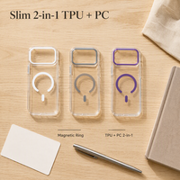 Coque de téléphone iPhone 17 Pro Max transparente en TPU et PC 2-en-1 avec chargement magnétique sans fil, fine, transparente, antichoc – Vente en gros