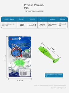 Luya 20 Miniature en forme de T à queue bionique ABS appât souple requin écrémage leurre appât pour espèces cibles de <span class=keywords><strong>carpe</strong></span> - Product Image 2