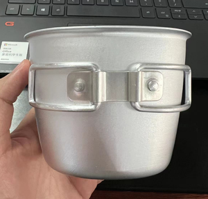 Tasses en aluminium personnalisées de 300 ml, 0,5 L, 0,6 L, 500 ml, 600 ml pour le camping en plein air avec 2 poignées pliables et surface électrolytique - Product Image 3