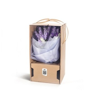 Customized Flower Delivery Corrugated Box With Handle Unique Shipping Packing Box For Flowers With Insert Strong Enough Boxes