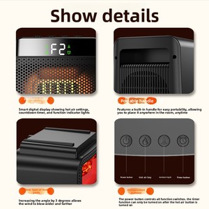 חוצה גבולות חדש 3d דינמי 3D להבה 500w אווירה ניידת חיסכון באנרגיה-ptc חימום מהיר שקט ביתי חשמלי - Product Image 4