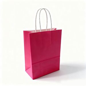Bolsas de Papel Kraft Marrón Lisas con Asas Retorcidas y Logotipo Personalizado KM, 16*8*22cm - Product Image 1