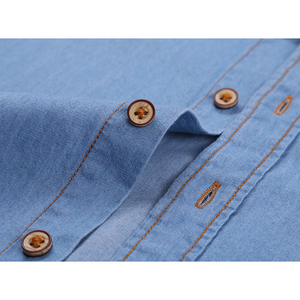 Stocklot con estilo de los hombres de algodón de manga larga casual <span class=keywords><strong>jeans</strong></span> camisa de denim - Product Image 6