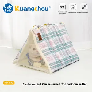 Tenda per Gatti Multifunzionale Invernale in Velluto Artico, Traspirante, Pieghevole, Impilabile, e Gabbia per Animali Domestici Stile Zaino - Product Image 4