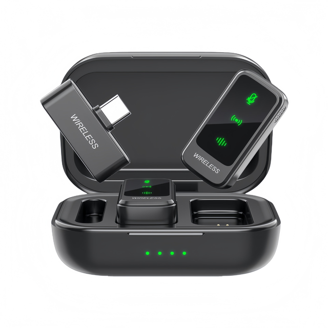 Wireless Lavalier Microphone for IPhone18/ Android Phone | Magnetic Lapel Mini Mic with 48KHz 24Bit Audio, AI Noise Cancelling