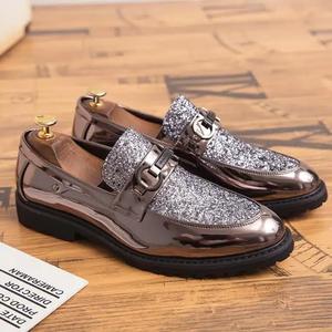 Prix usine automne nouvelles affaires britanniques hommes chaussures en cuir décontractées tendance lumineux bureau grande taille - Product Image 2