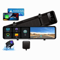 12 pouces 4K + 1080P voiture DVR Carplay Android Auto WIFI GPS double Dash Cam avant et arrière 4K pour voiture caméra arrière enregistreur automatique
