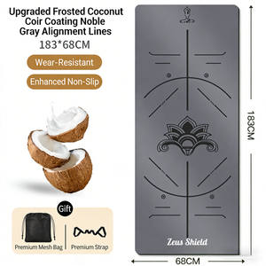 <span class=keywords><strong>Tapis</strong></span> de <span class=keywords><strong>yoga</strong></span> personnalisé en usine en PU + caoutchouc naturel, sans odeur, antidérapant, double couche, extra épais, pliable avec sangle de transport - Product Image 1