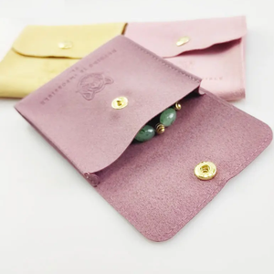 Custom logo Wholesale Microfiber Jewelry Packaging Pouches Bag with Insert Pad Suede Velvet Bag Jewelry Pouch for Rings Earrings - Product Image 5