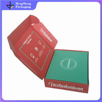 Benutzer definierte Mailer gedruckt rosa rot Bekleidungs boxen Wellpappe Mailer Box Schuhe Kleidung Box Verpackung mit Logo