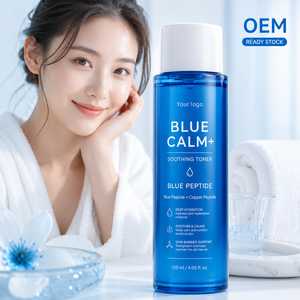 High Quality Blue Calm Soothing Toner Blue Copper Peptide Skin Repair Toner Anti-redness Hydrating Facial Water OEM Factory - Product Image 1