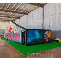 Prix usine géant Halloween labyrinthe cache-cache maison de clown hanté Oxford Portable horreur Halloween labyrinthe gonflable