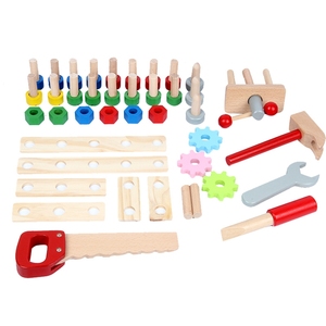 HOYE CRAFT <strong>Kids</strong> Pretend Play <strong>Tool</strong> Toy Wooden Toddler Workbench <strong>Tools</strong> <strong>Set</strong> - Product Image 5