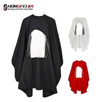 Robe imperméable de 3 couleurs, coupe de cheveux, peut jouer au téléphone portable, tissu de coiffure, tablier de barbier Transparent