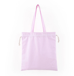 Wholesale custom printed logo blank solid color handle <b>drawstring</b> <b>canvas</b> tote <b>bag</b> for shopping - Product Image 2
