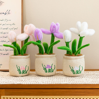 Vente en gros : Plante en crochet personnalisée avec logo, pour le soutien émotionnel, décoration de bureau, message positif, cadeau pour le bureau