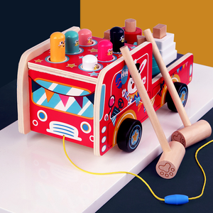 Enfants en bois multi-fonctionnel <span class=keywords><strong>harpe</strong></span> Whack-a-mole jouets maternelle Montague éducation précoce jeux de Puzzle - Product Image 5