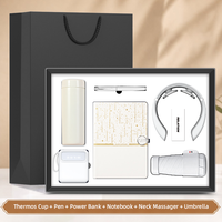 Coffret Cadeau d'Entreprise : Carnet Étoilé, Stylo, Gobelet Isotherme, Masseur Cervical, Parapluie, Batterie Externe – Idéal pour Clients B2B