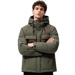 Veste d'hiver pour homme, chaude, à capuche, rembourrée en coton, légère, isolante, respirante, fermeture éclair intégrale, pour sports de plein air et randonnée - Product Image 1