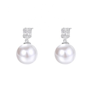 <span class=keywords><strong>Orecchini</strong></span> a Perno in Argento Sterling S925 di Lusso Leggero con Zirconi e Perle di Vetro Rosa per Donne - Product Image 6