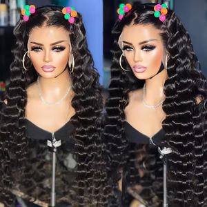 Lỏng Sâu Sóng Ren Phía Trước Tóc Giả Tóc Con Người Cho Phụ Nữ Da Đen Glueless Đầy Đủ HD Phía Trước Tóc Giả Tóc Con Người Peru Tóc Giả - Product Image 2