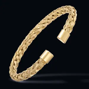 Bracciale braccialetto placcato oro 18K gioielli personalizzati, braccialetti in acciaio inox bracciale uomini