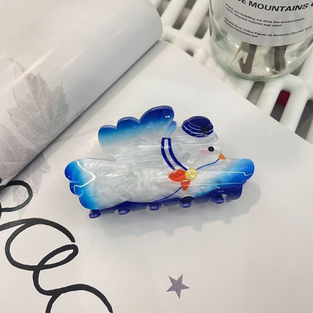 forme de pigeon bleu 8cm