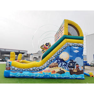 Toboggan gonflable à double piste, château gonflable pirate, combo toboggan gonflable humide et sec pour enfants et adultes - Product Image 6