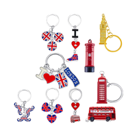 Londres Souvenir métal étanche drapeau britannique Big Ben Double Decker Bus jouet cabine téléphonique lumière porte-clés cadeau