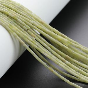 Vente en gros de tubes de 2*4mm en pierre naturelle, perles d'agate jaspe et de quartz, perles cylindriques pour bracelet, fabrication de bijoux - Product Image 2