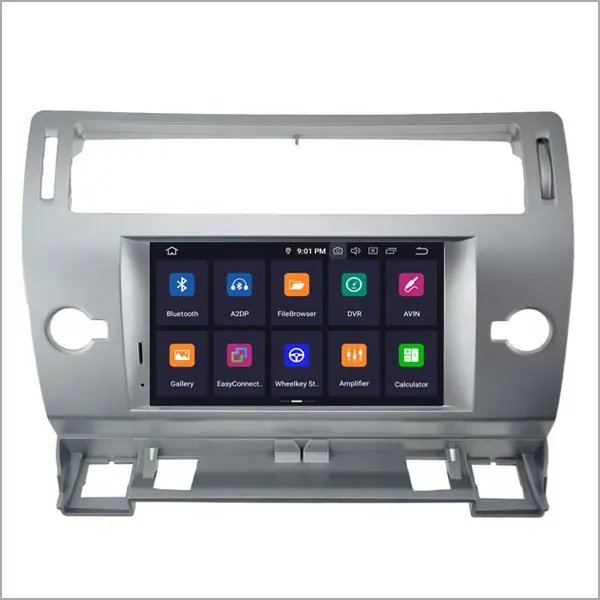 Автомобильная навигационная развлекательная система Newnavi на платформе Android 11, автомобильная стереосистема с gps и сенсорным экраном, автомобильный dvd-плеер для Citroen C4, серебристый цвет