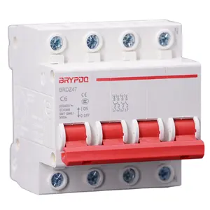 C6 6A 4P 230V 400V 3KA house Electric safety valve automatic intelligent protection smart MCB miniature circuit breakers