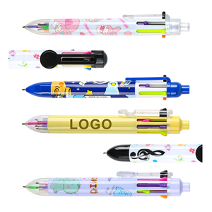 Custom Logo Printed 6-in-1 Multi-Color Ink Plastic Ballpoint <b>Pen</b> Promotional Novelty School Supplies Student Gift - Product Image 3