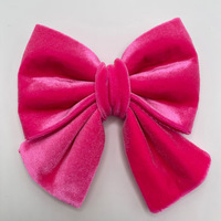 Noeud papillon pour chien et chat en velours côtelé rose de luxe, réglable, écologique, doux, accessoire pour Noël et toutes les fêtes