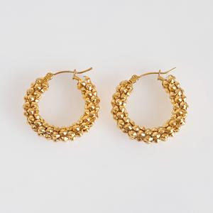 ต่างหูห่วงรูปตัว C ดีไซน์แบบนอร์ดิกทันสมัยทันสมัย2025ทำจากสแตนเลสชุบทอง18K ไม่ก่อให้เกิดอาการแพ้ - Product Image 5