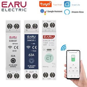Tuya WiFi Smart interruttore di circuito MCB Timer 1P + N 63A energia energia kWh voltaggio corrente misuratore di protezione vocale telecomando interruttore - Product Image 2