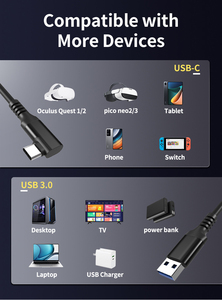 Nhà Sản Xuất Hot Bán Dài Chiều Dài 5M 16.4ft Không Có Sự Chậm Trễ Hợp Kim Nhôm Nylon Bện Trái Phải Góc 90 Độ USB C Cáp - Product Image 4